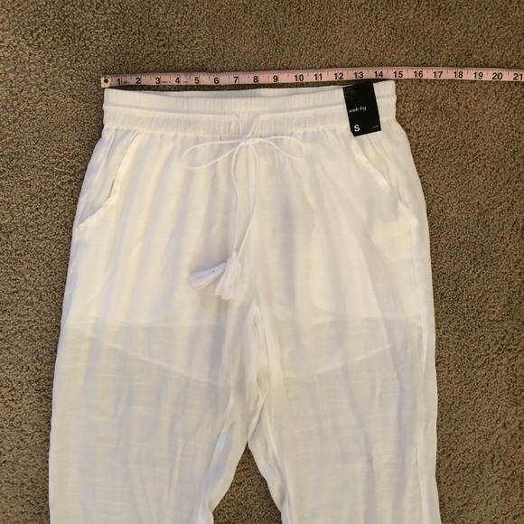New York and Company Soho Street White Wide Sheer Leg Gauze Pants Size Small NWT - Picture 6 of 14